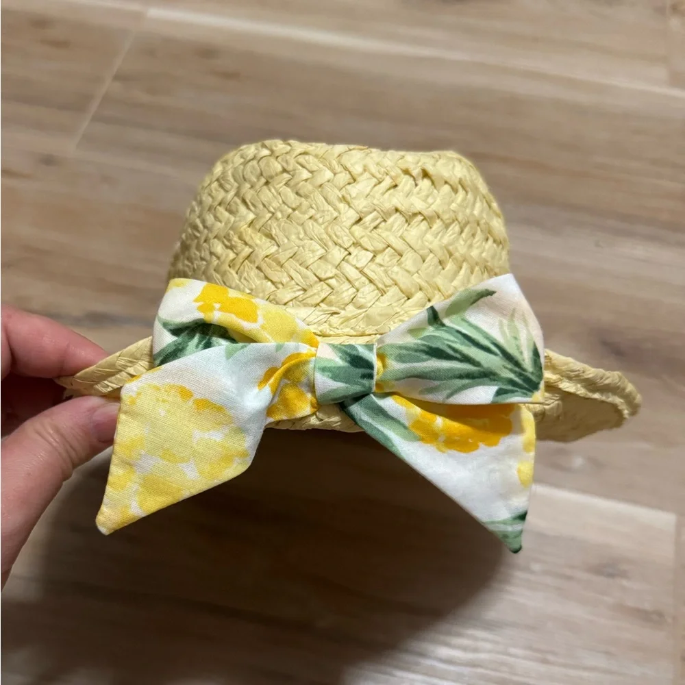 Janie and Jack pineapple straw hat